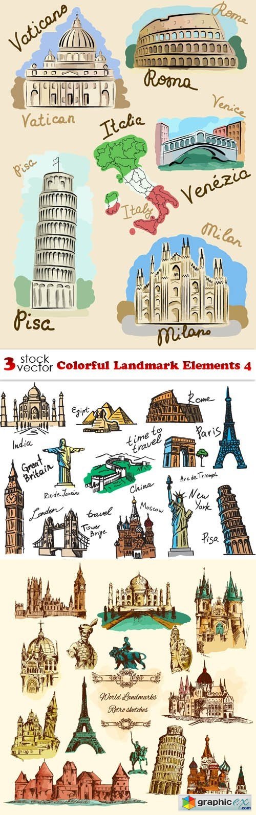 Colorful Landmark Elements 4