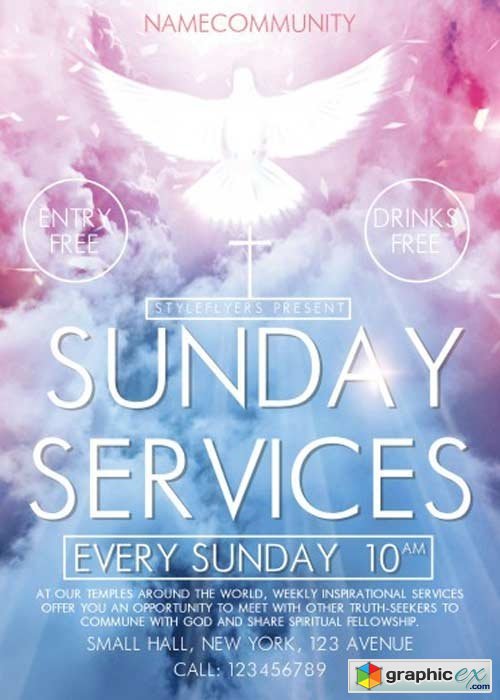 Sunday Services PSD Flyer Template