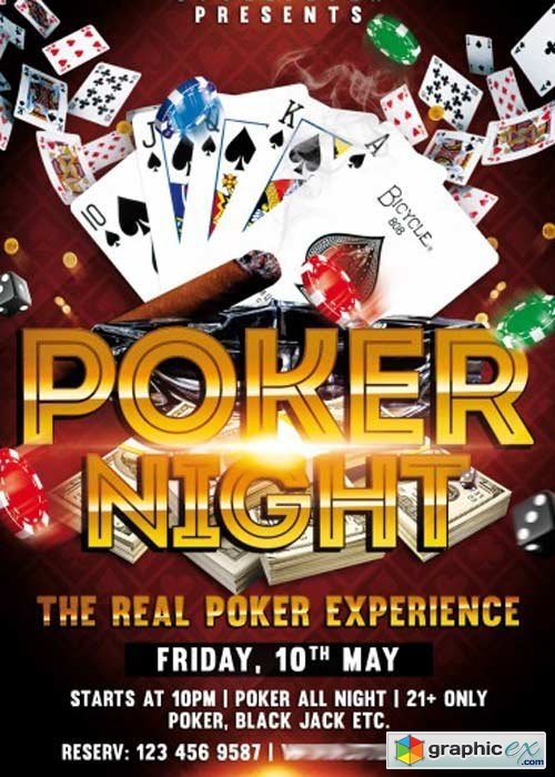 Poker Night V1 PSD Flyer Template
