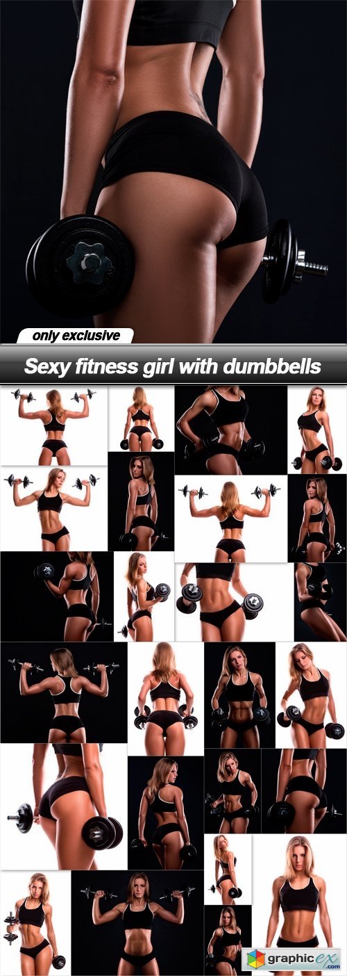 Sexy fitness girl with dumbbells - 25 UHQ JPEG