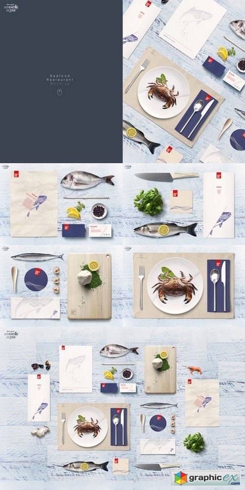 Download Fish & Seafood Restaurant Mock-up » Free Download Vector ...