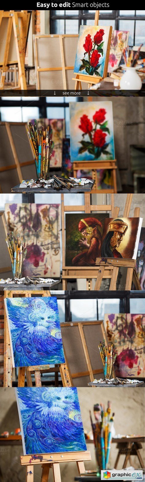 Art Canvas Realistic Studio Mock-Up