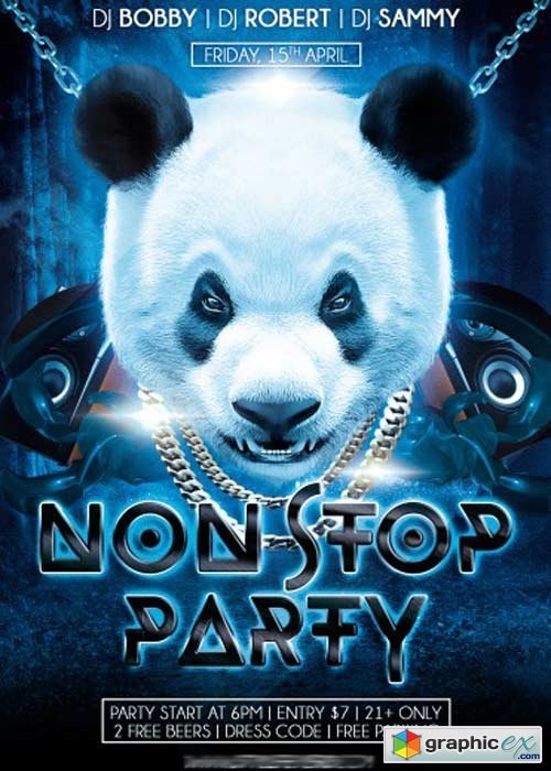 Non Stop Party PSD Flyer Template