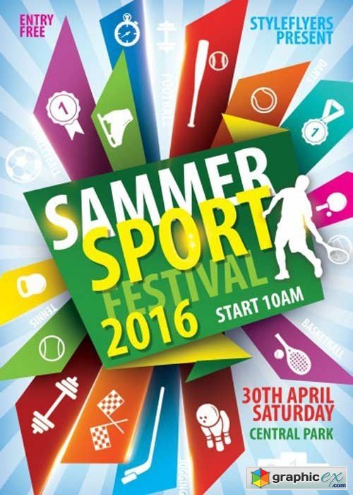 Sammer Sport Festival PSD Flyer Template