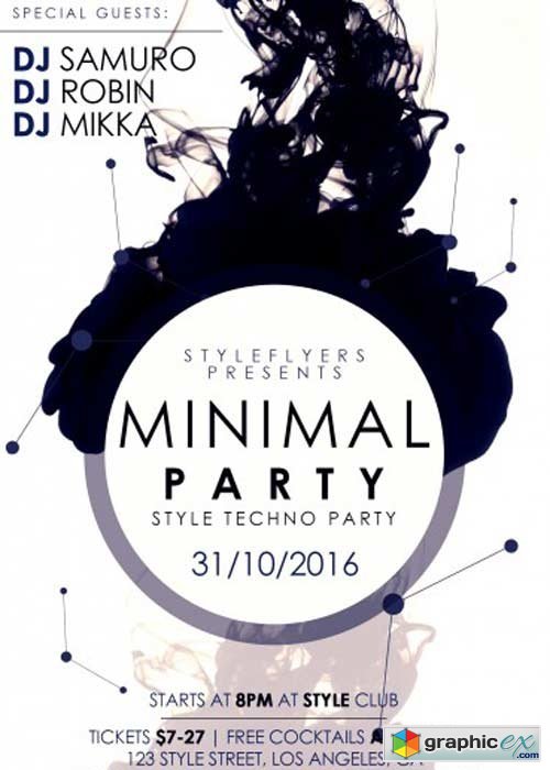 Minimal party PSD Flyer Template