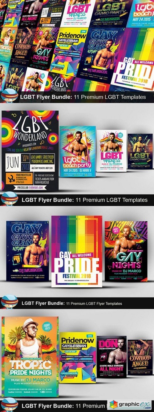 11 LGBT Flyer Templates Bundle