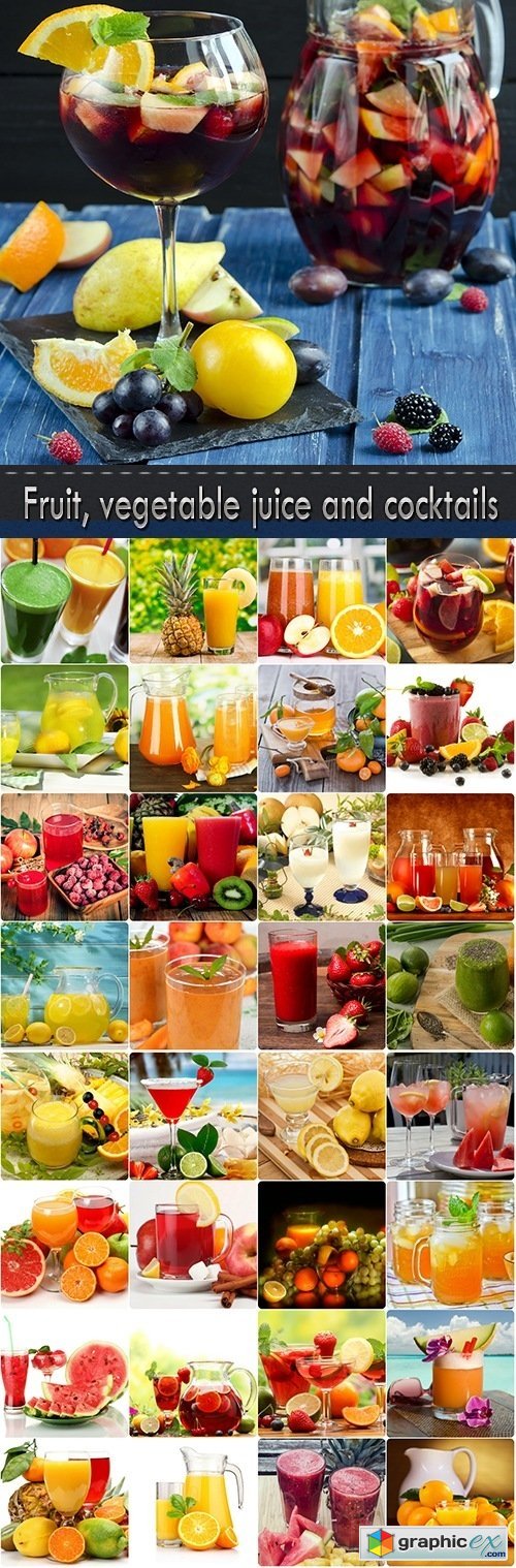 Fruit, vegetable juice and cocktails