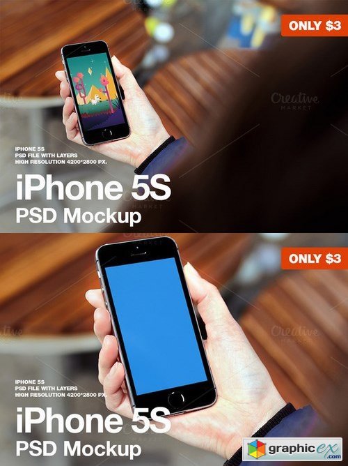 iPhone 5S PSD Mockup