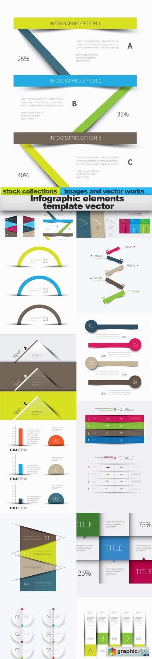 Infographic elements template vector,  15 x EPS