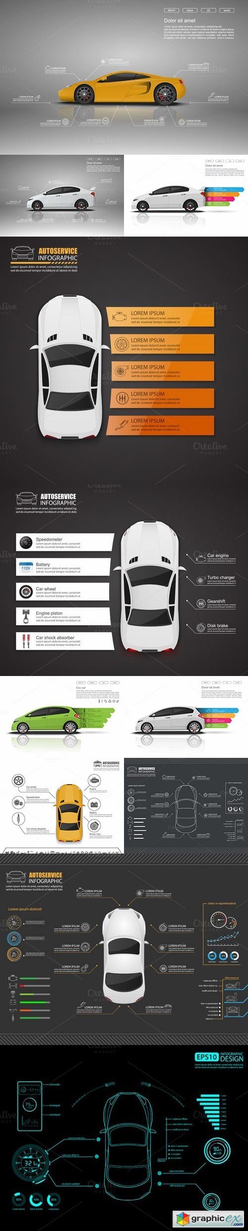 Set of Car infographics design 