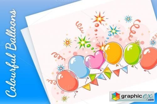 Colourful Balloons with s Copy Space