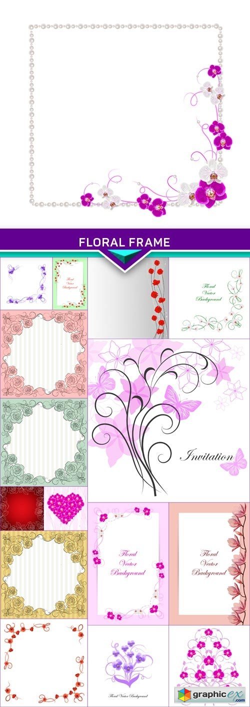 Floral frame2 16x EPS