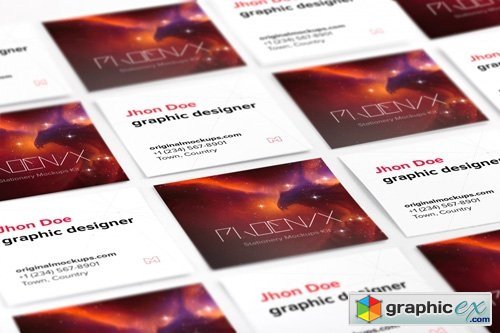 Square Business Cards Mockup 02