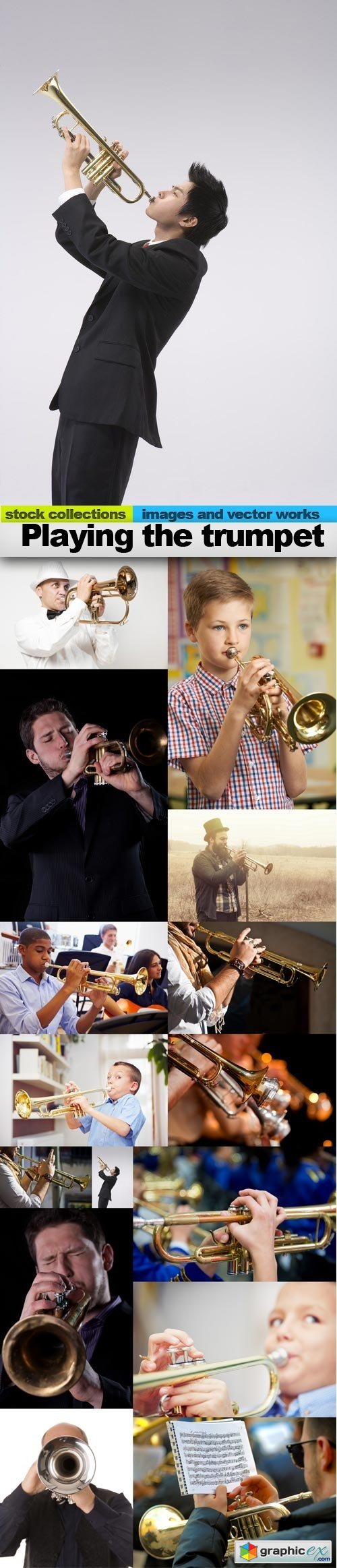 Playing the trumpet, 15 x UHQ JPEG