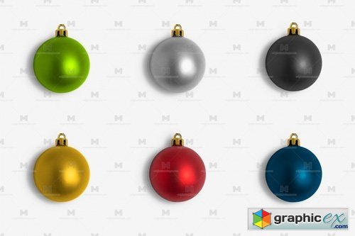 Christmas Colorful Ornaments Smooth Isolate