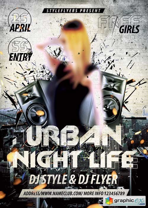 Urban Night Life V1 PSD Flyer Template
