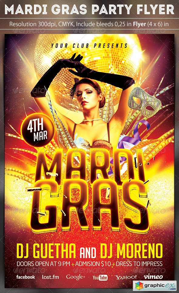 Mardi Gras Party Flyer 6527877