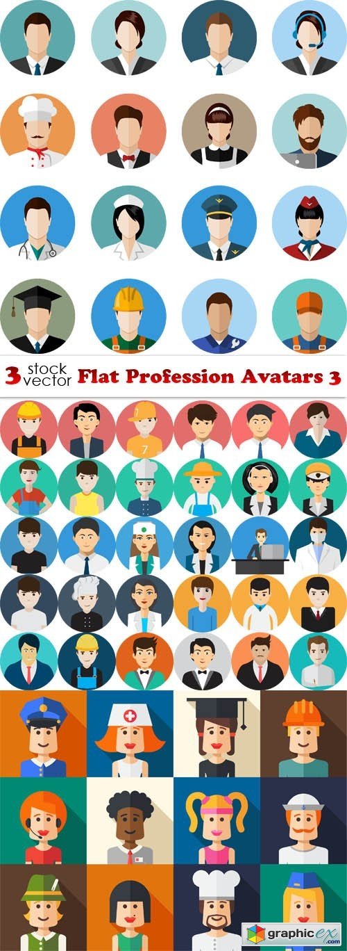 Flat Profession Avatars 3