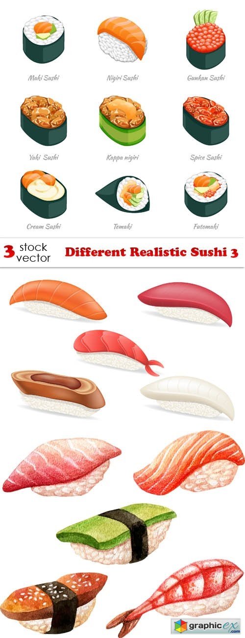 Different Realistic Sushi 3