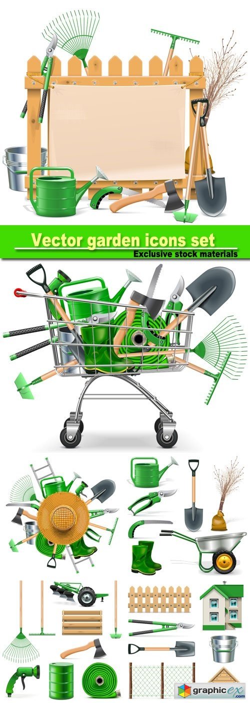 Vector garden icons set