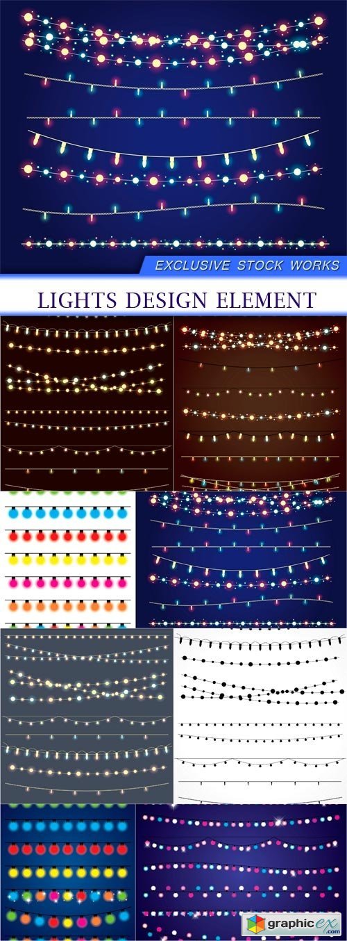 Lights design element 8X EPS