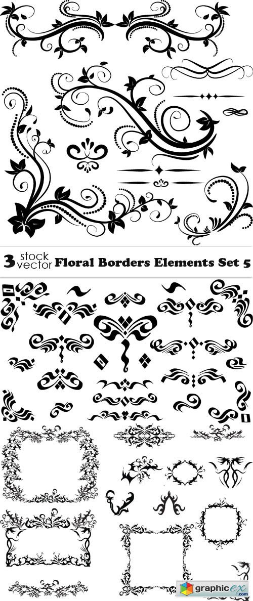 Floral Borders Elements Set 5