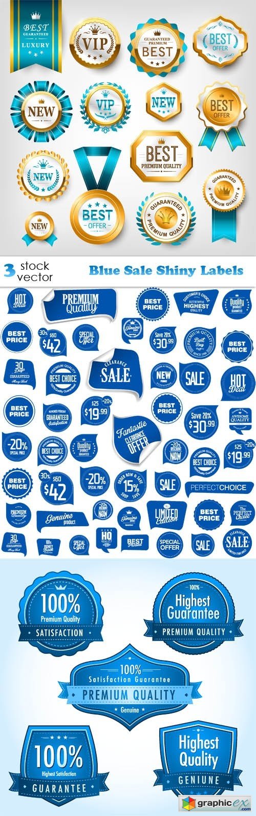 Blue Sale Shiny Labels