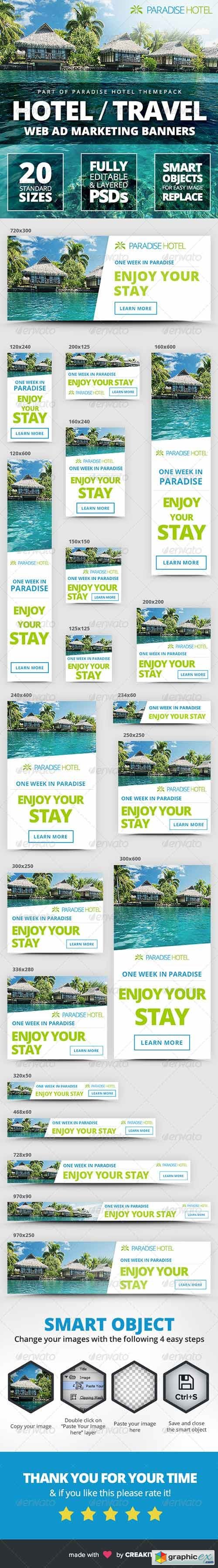 Hotel - Travel Web Ad Marketing Banners