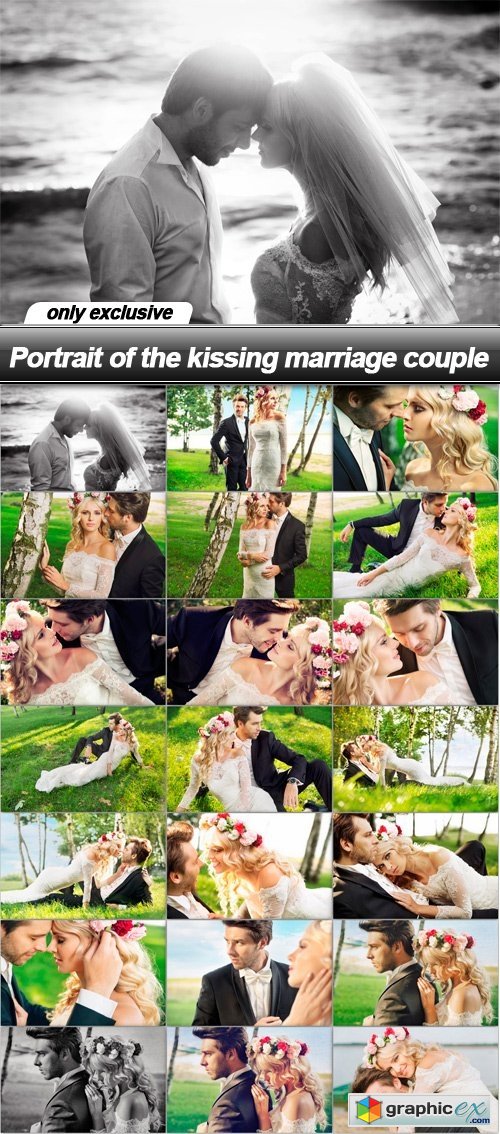 Portrait of the kissing marriage couple - 21 UHQ JPEG