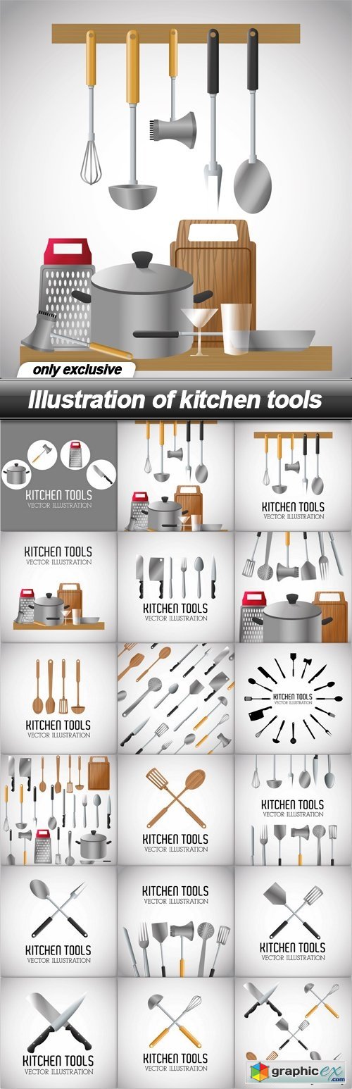 Illustration of kitchen tools - 18 EPS