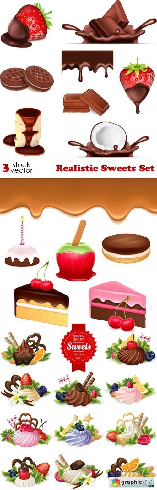 Realistic Sweets Set