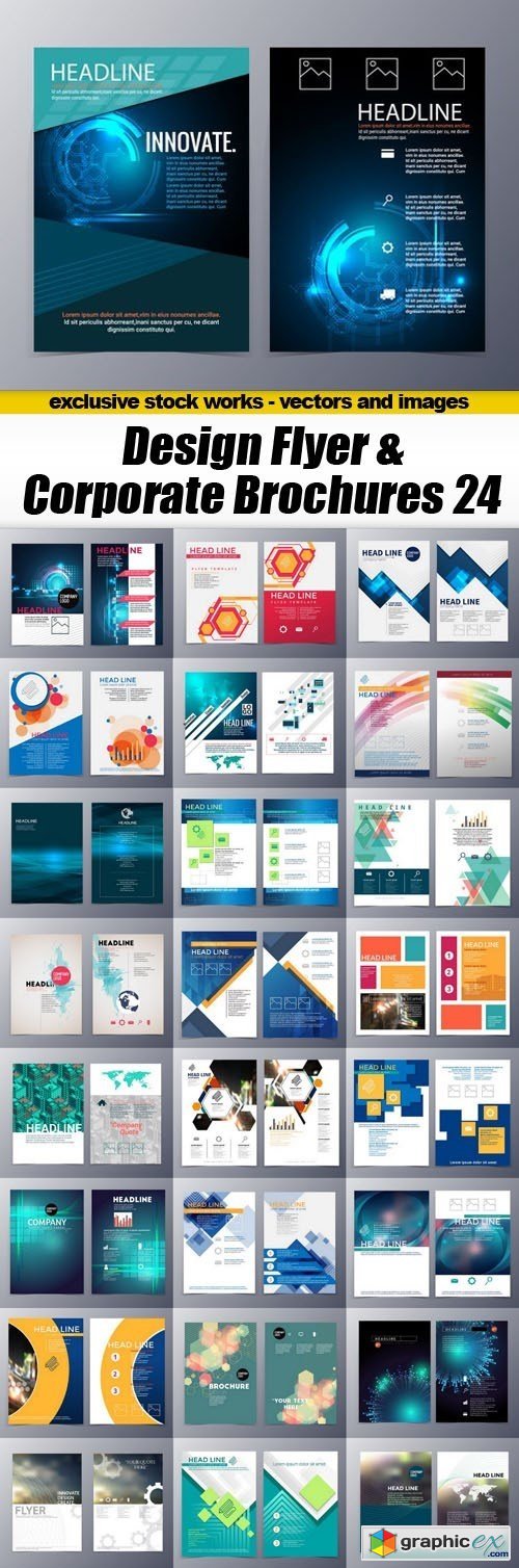 Design Flyer & Corporate Brochures 24 - 25xEPS