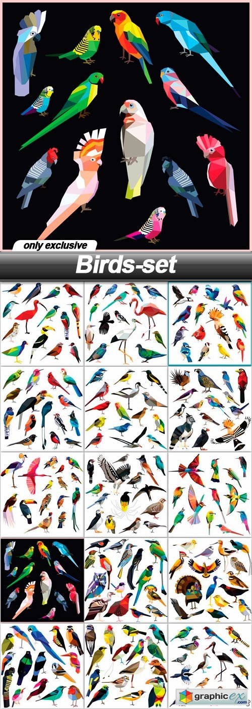 Birds-set - 15 EPS