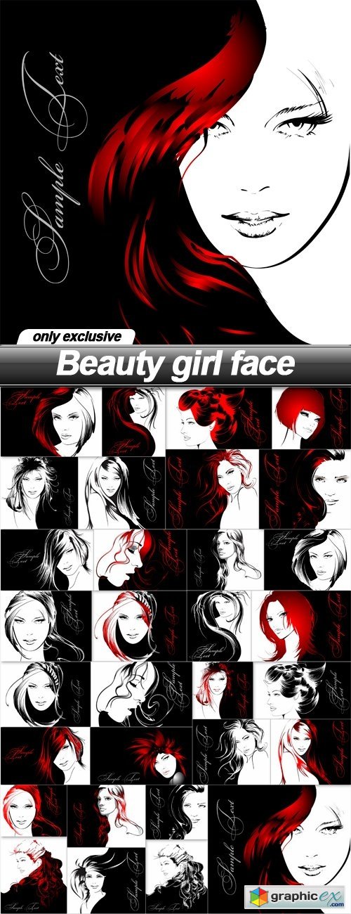 Beauty girl face - 31 EPS