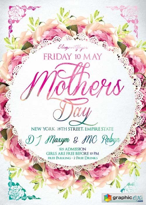 Mothers Day V2 PSD Flyer Template + Facebook Cover