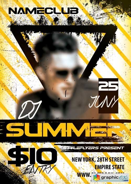 Dj Summer PSD Flyer Template