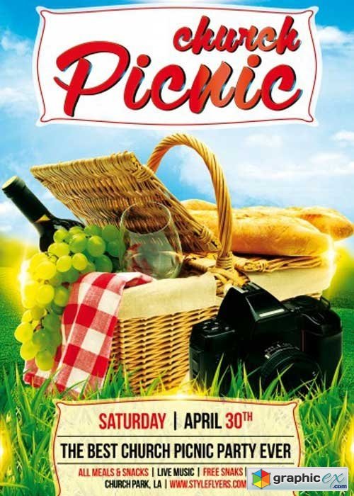 Church Picnic PSD Flyer Template » Free Download Vector Stock Image