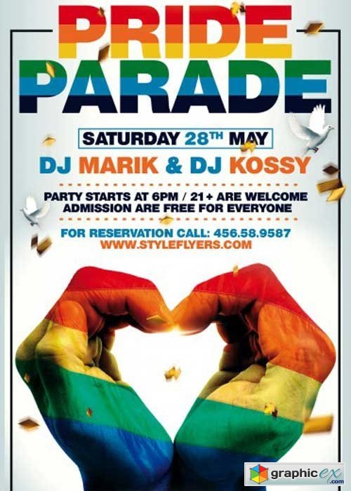 Pride Parade PSD Flyer Template » Free Download Vector Stock Image