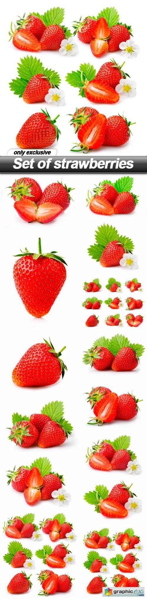 Set of strawberries - 14 UHQ JPEG