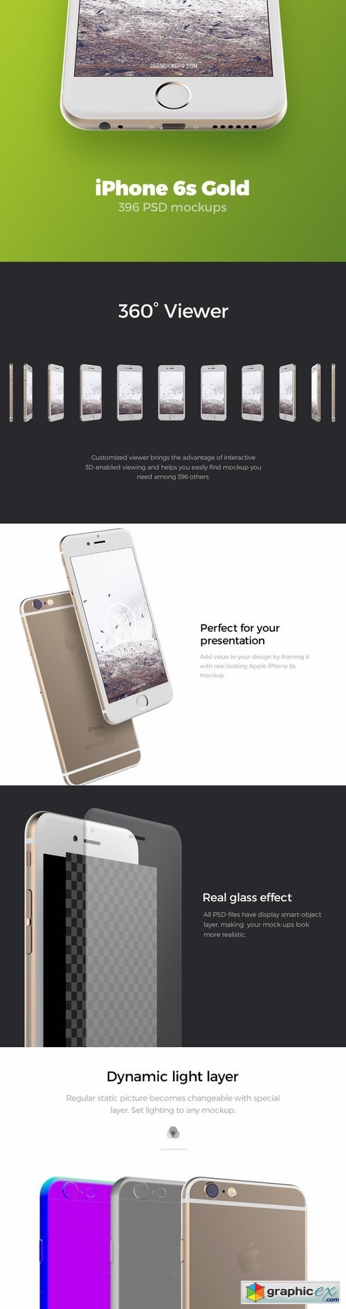 iPhone 6s Gold Mockups