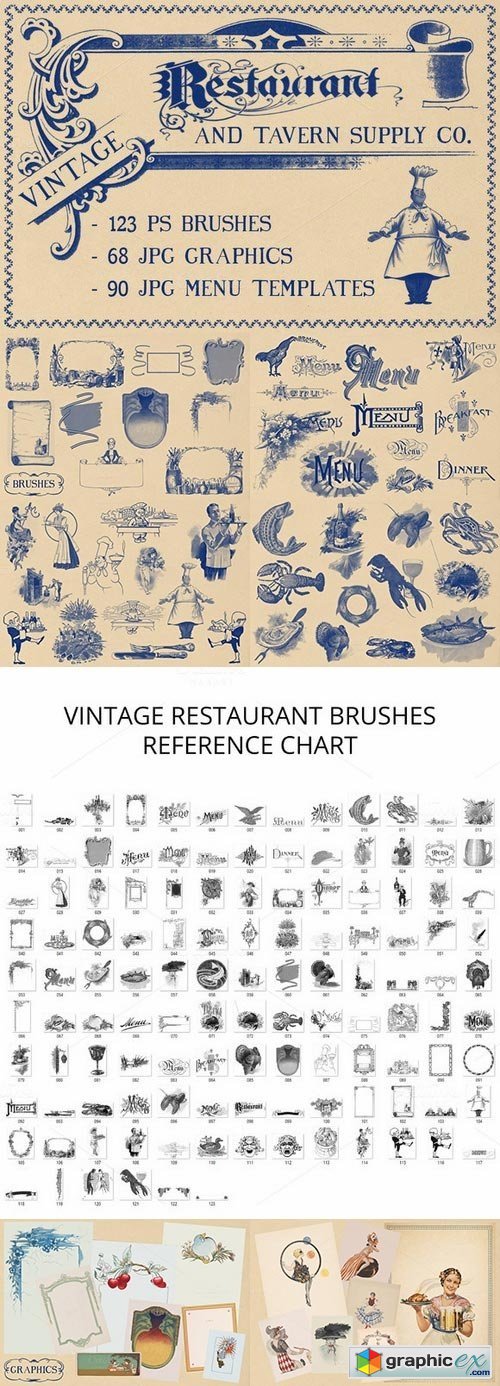Vintage Restaurant Graphics& Brushes