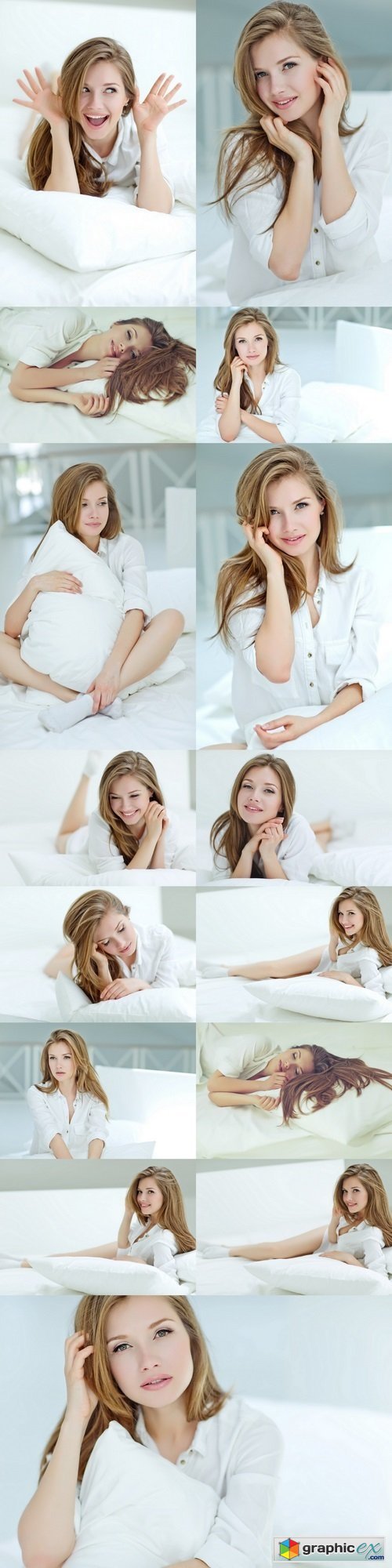 Portrait of a beautiful woman in the morning bed