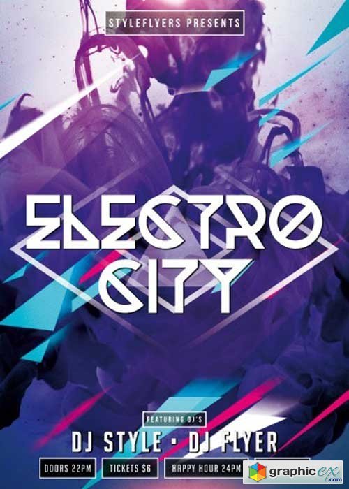Electro City V3 PSD Flyer Template