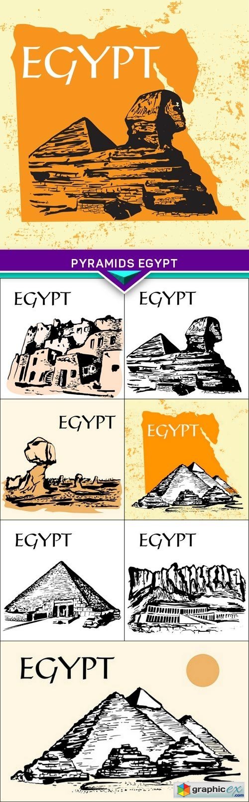 Pyramids Egypt 8x EPS