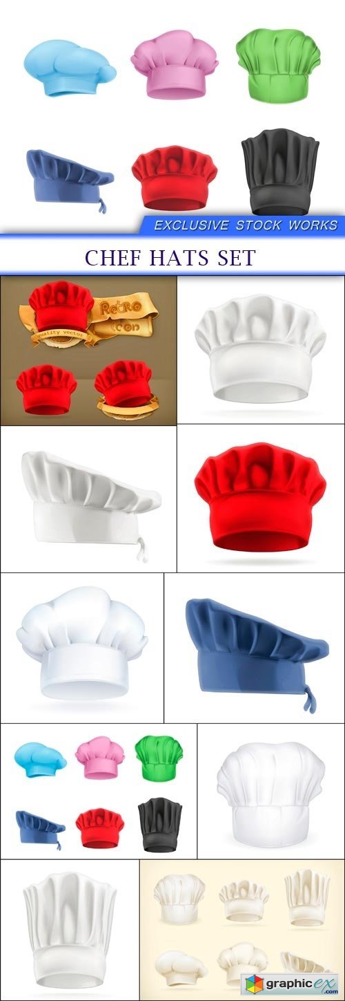 Chef hats set 10X EPS