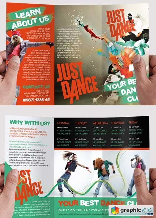 Dance Academy  Premium Tri-Fold PSD Brochure Template