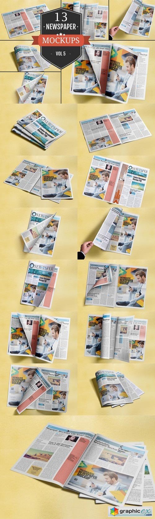 Download Newspaper Advertising Mockups Vol. 5 » Free Download Vector Stock Image Photoshop Icon