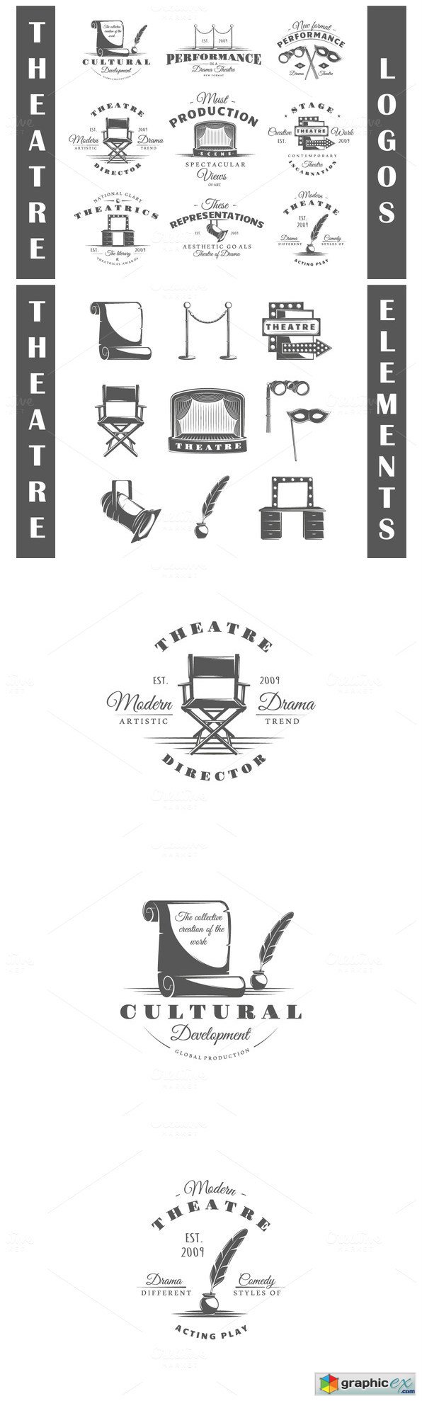 9 Theatre logos templates Vol3