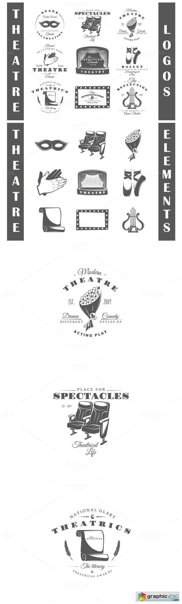 9 Theatre logos templates Vol2