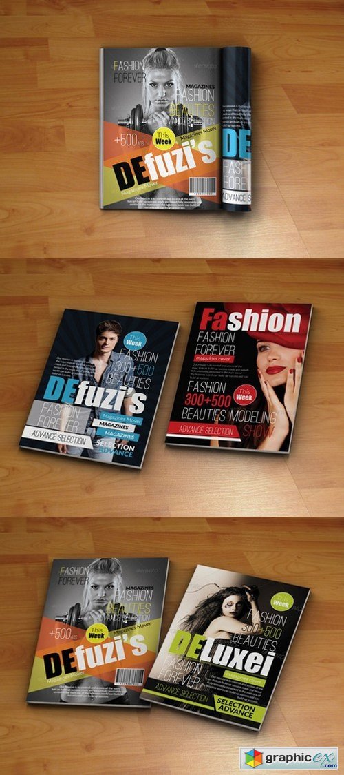 Four Magazine Covers Template